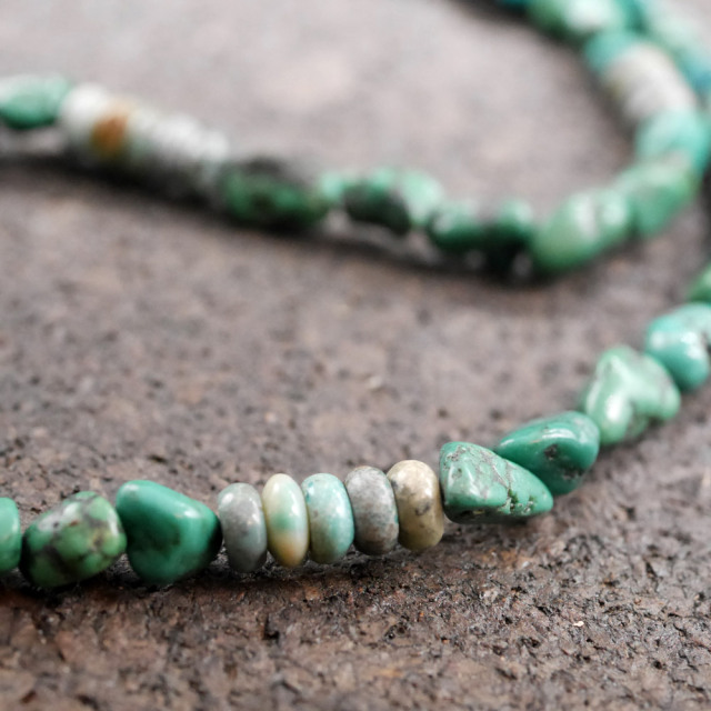 RYOKU　ターコイズ×シルバートップ　ターコイズビーズ　天然石ネックレス1点モノ