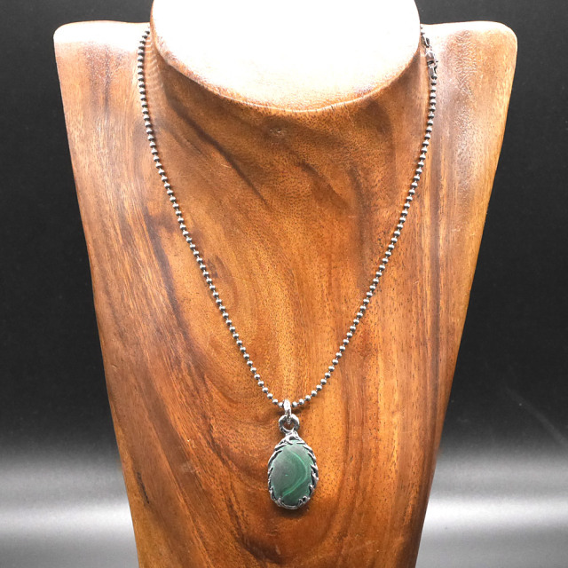 クリソコラ　シルバーペンダントトップ