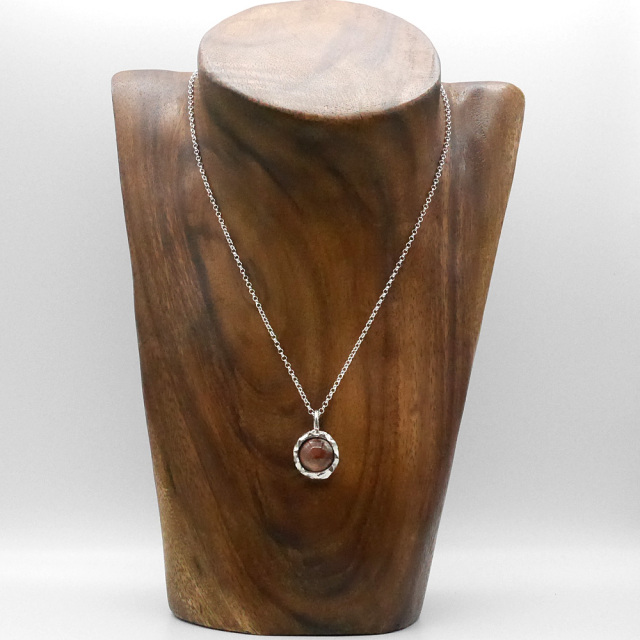 天然石ペンダントトップ　シルバー　フォシルコーラル ryoku りょく