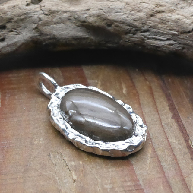 天然石ペンダントトップ　シルバー　ジャスパー ryoku りょく