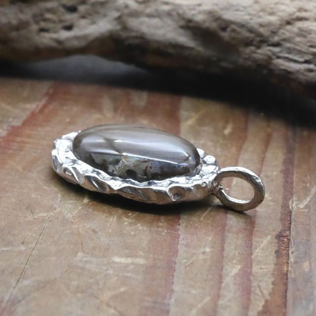 天然石ペンダントトップ　シルバー　ジャスパー ryoku りょく