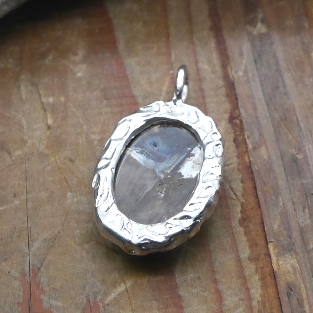 天然石ペンダントトップ　シルバー　ジャスパー ryoku りょく