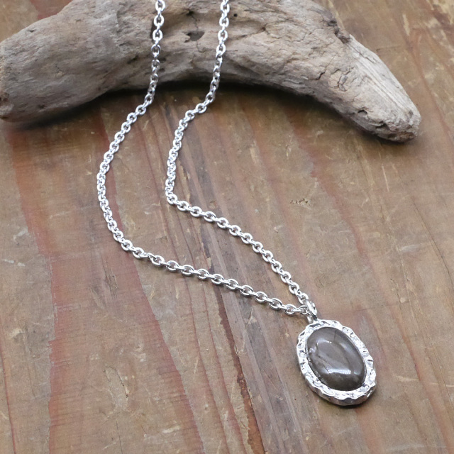 天然石ペンダントトップ　シルバー　モスアゲート ryoku りょく