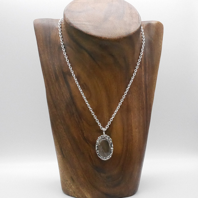 天然石ペンダントトップ　シルバー　モスアゲート ryoku りょく