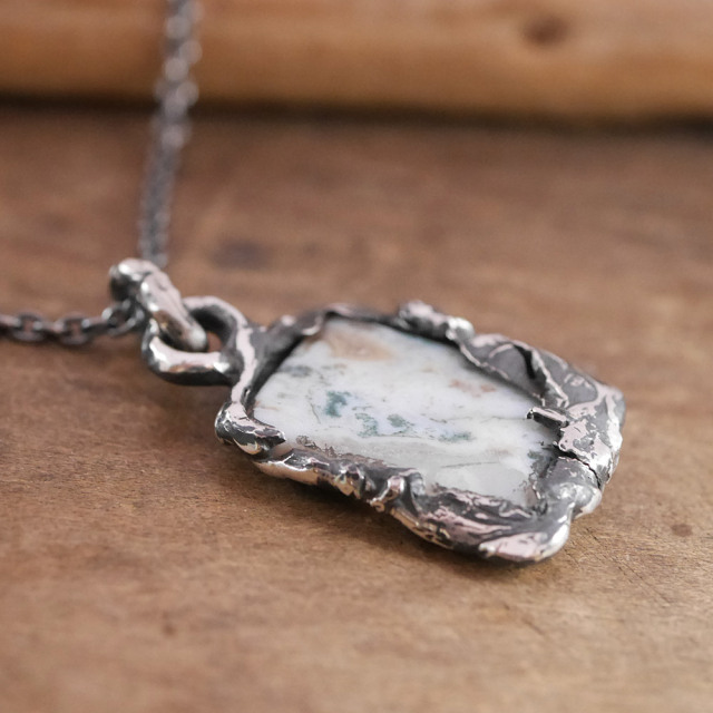 ジャスパー×シルバー　天然石ペンダントトップ　1点モノ