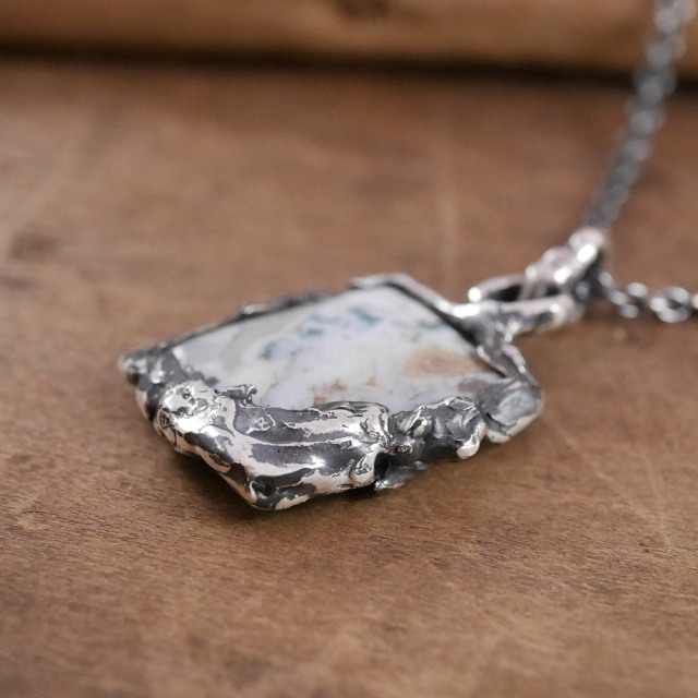 ジャスパー×シルバー　天然石ペンダントトップ　1点モノ