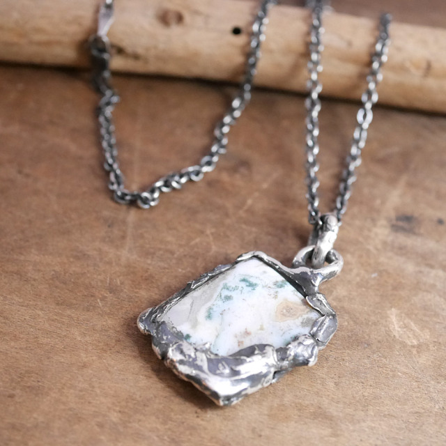 ジャスパー×シルバー　天然石ペンダントトップ　1点モノ