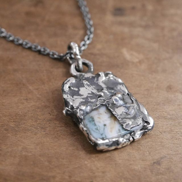 ジャスパー×シルバー　天然石ペンダントトップ　1点モノ