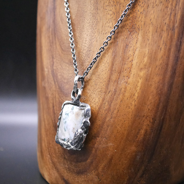 ジャスパー×シルバー　天然石ペンダントトップ　1点モノ