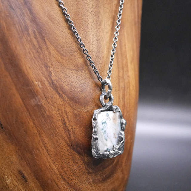 ジャスパー×シルバー　天然石ペンダントトップ　1点モノ