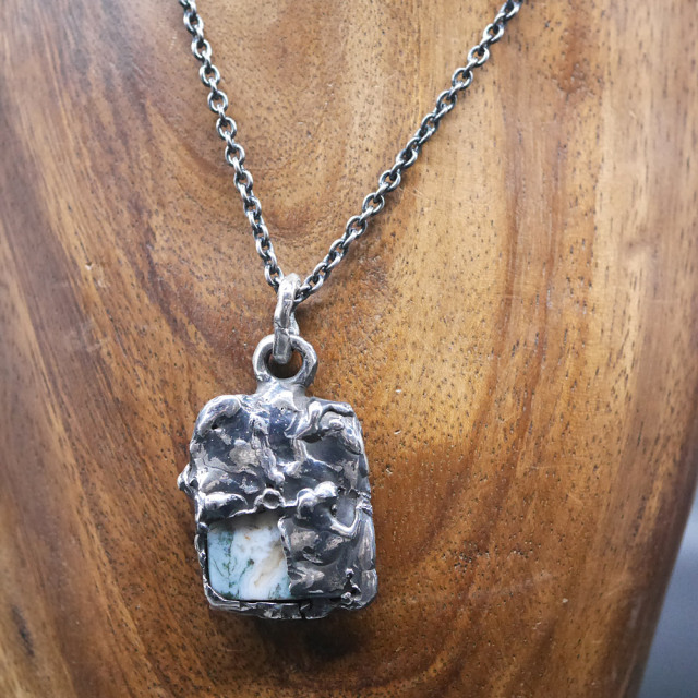 ジャスパー×シルバー　天然石ペンダントトップ　1点モノ