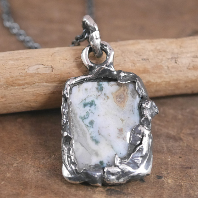 ジャスパー×シルバー　天然石ペンダントトップ　1点モノ
