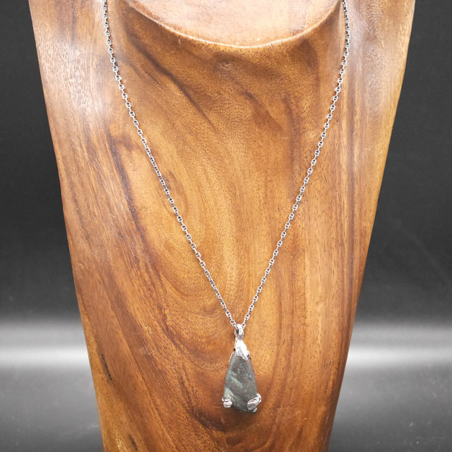 RYOKU マラカイト×シルバー　天然石ペンダントトップ　1点モノ