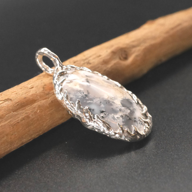 モスアゲート　シルバーペンダントトップ