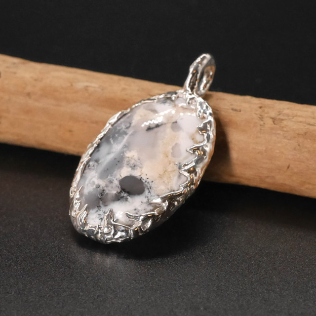 モスアゲート　シルバーペンダントトップ