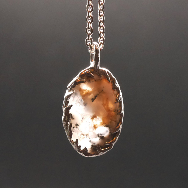 モスアゲート　シルバーペンダントトップ