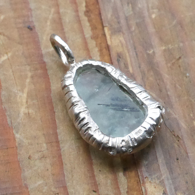 天然石ペンダントトップ　シルバー　プレナイト ryoku りょく
