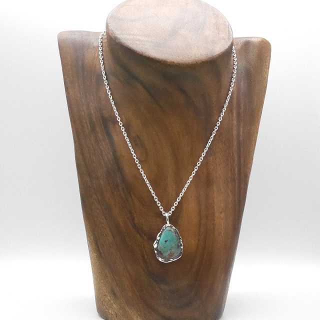 天然石ペンダントトップ　シルバー　ターコイズ ryoku りょく
