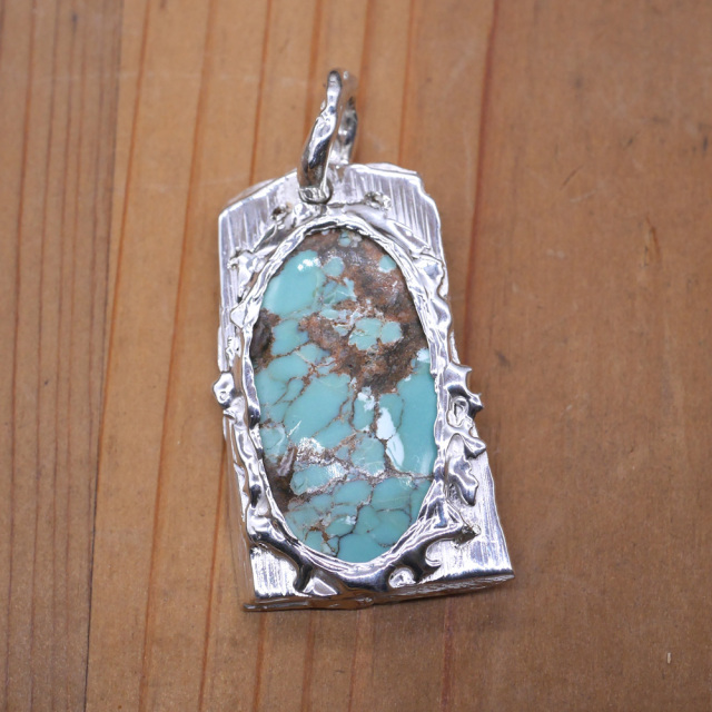 シルバー×ターコイズ　ペンダントトップ　1点モノ