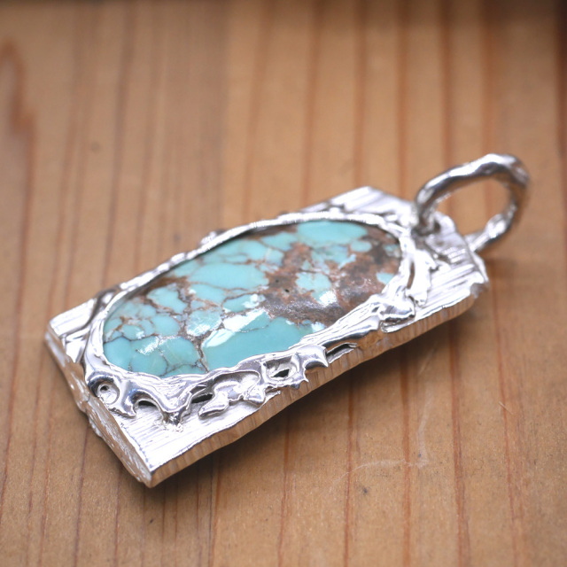 シルバー×ターコイズ　ペンダントトップ　1点モノ