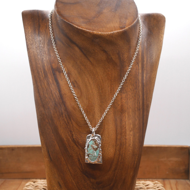 シルバー×ターコイズ　ペンダントトップ　1点モノ