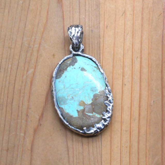 ハンドメイド　シルバー×ターコイズ　ペンダント　1点モノ