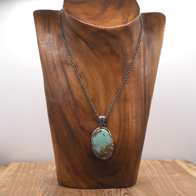 ハンドメイド　シルバー×ターコイズ　ペンダント　1点モノ