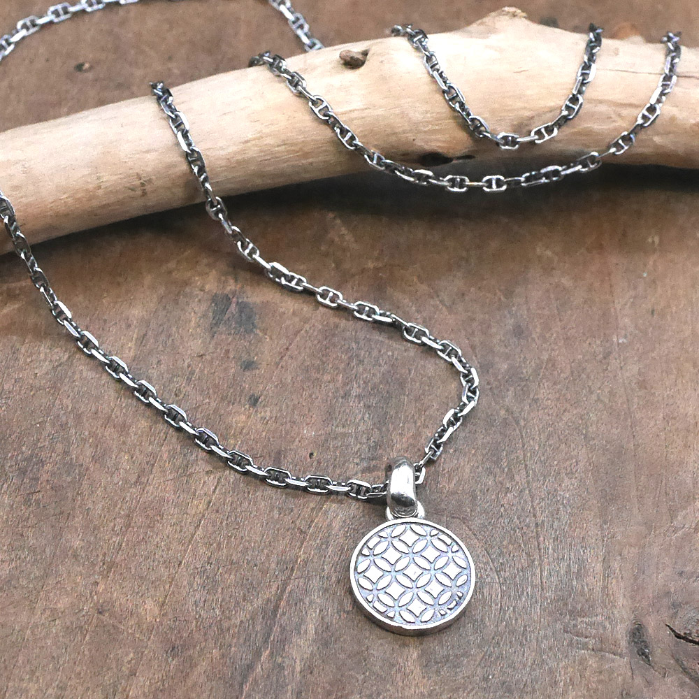 七宝文様シルバーコインペンダント