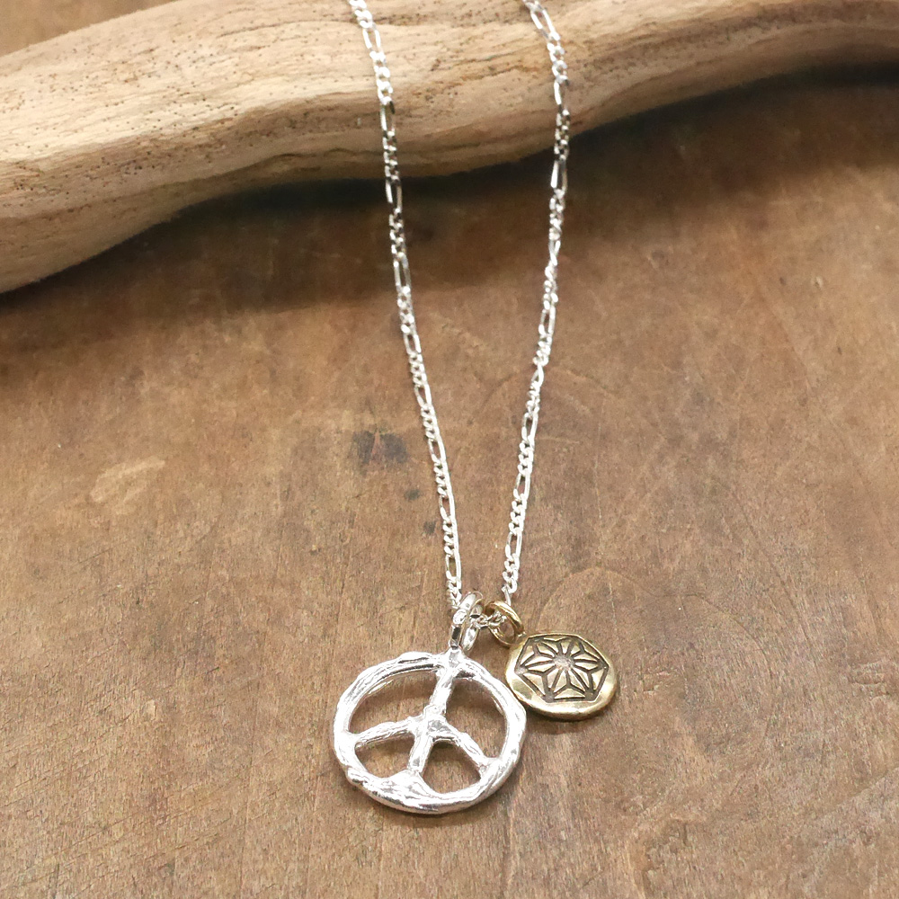 ピース　麻文様　2連ペンダント