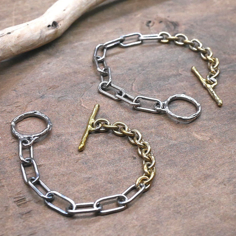 シルバー×真鍮 チェーンブレスレット