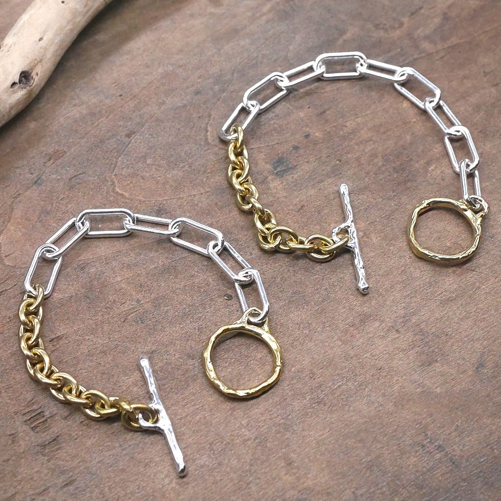 シルバー×真鍮 チェーンブレスレット