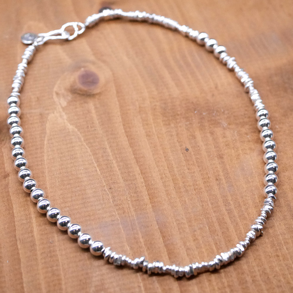 シルバービーズネックレス  silver beads necklace