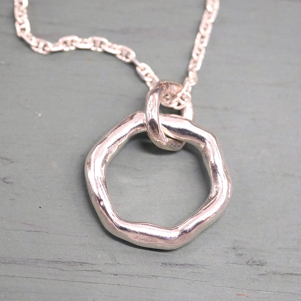 hexagon silver pendant top