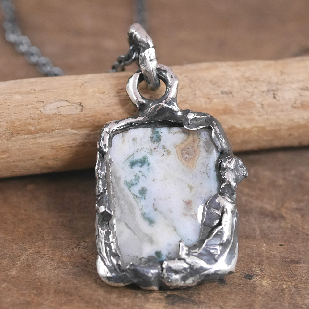 ジャスパー×シルバー　天然石ペンダントトップ　1点モノ
