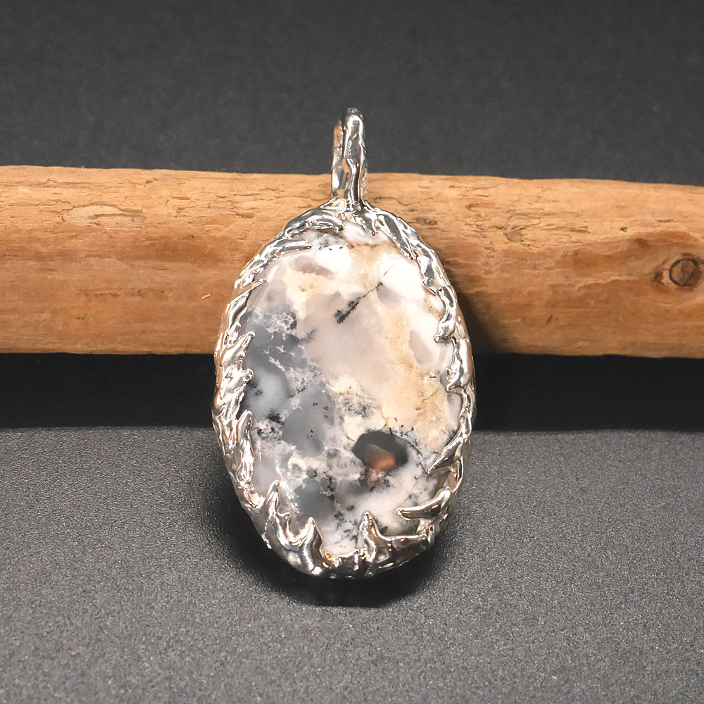 モスアゲート　シルバーペンダントトップ
