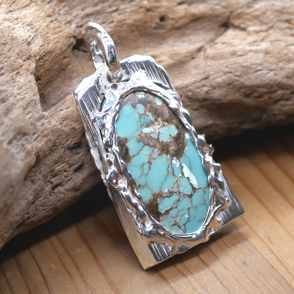 シルバー×ターコイズ　ペンダントトップ　1点モノ