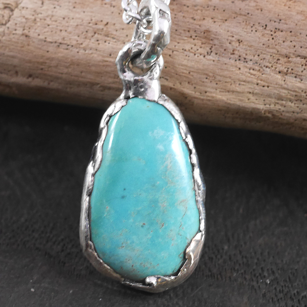 RYOKU ターコイズ×シルバー　天然石ペンダントトップ　1点モノ