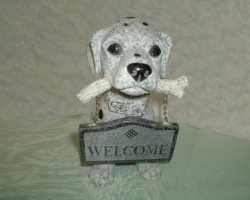 犬の置物　WELCOME わんちゃん