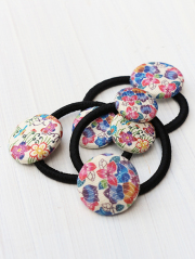 くるみボタンヘアゴム