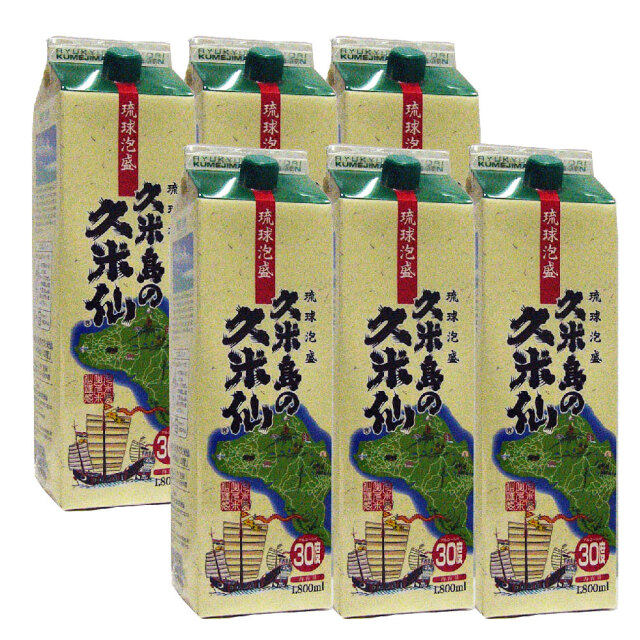 【送料無料】 久米島の久米仙 30度 紙パック 1800ml×6本セット