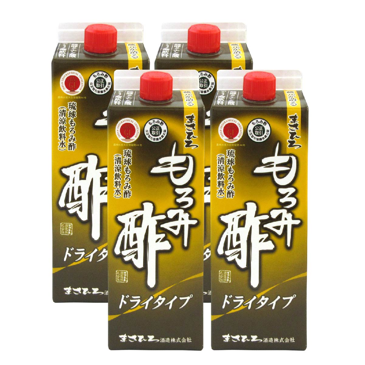 【送料無料】まさひろ もろみ酢 ドライタイプ（無加糖） 紙パック 900ml×4本セット