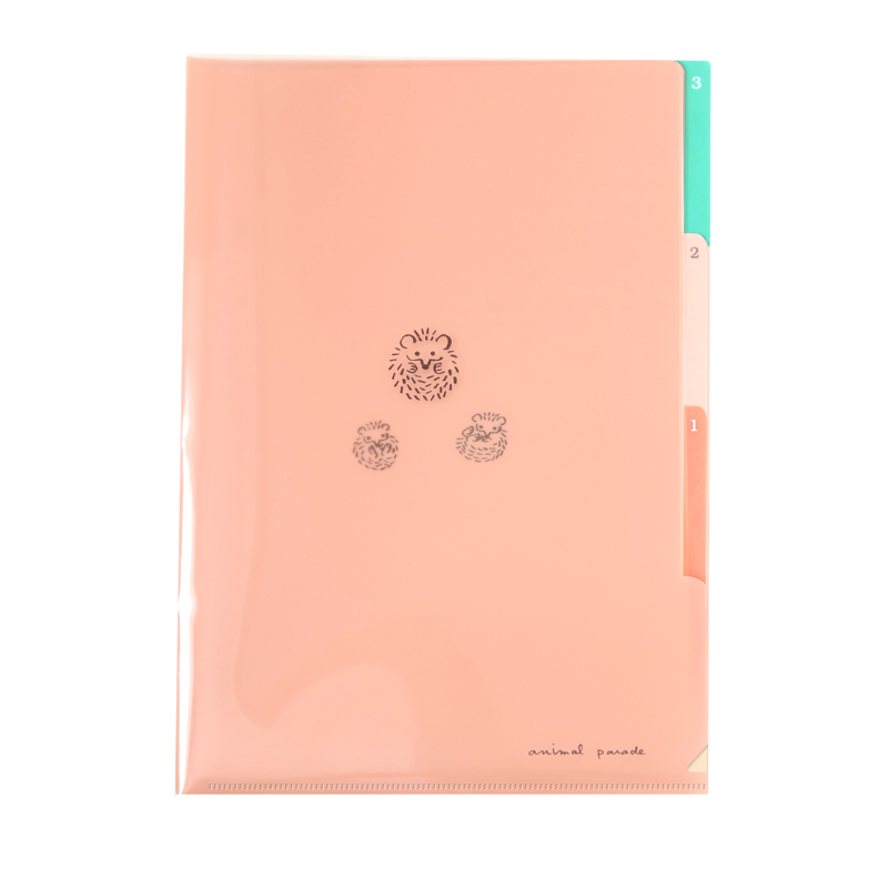 RYU-RYU Animal Parade A4 Clear Folder - Hedgehog