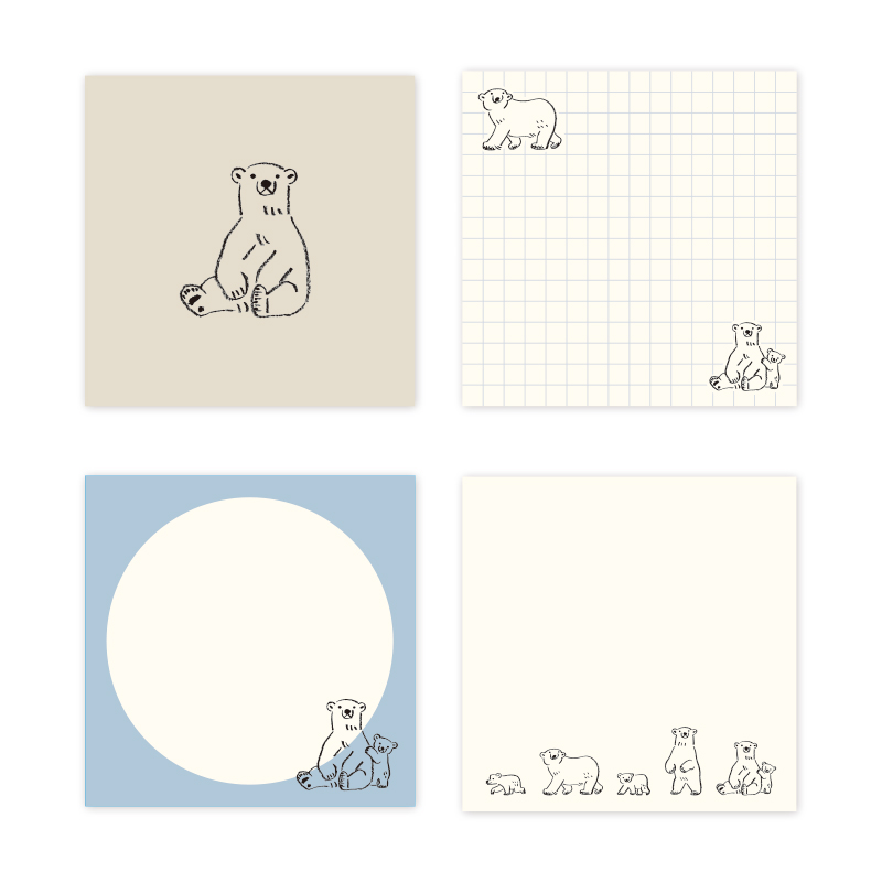 RYU-RYU Animal Parade Memo Pad - Polar Bear