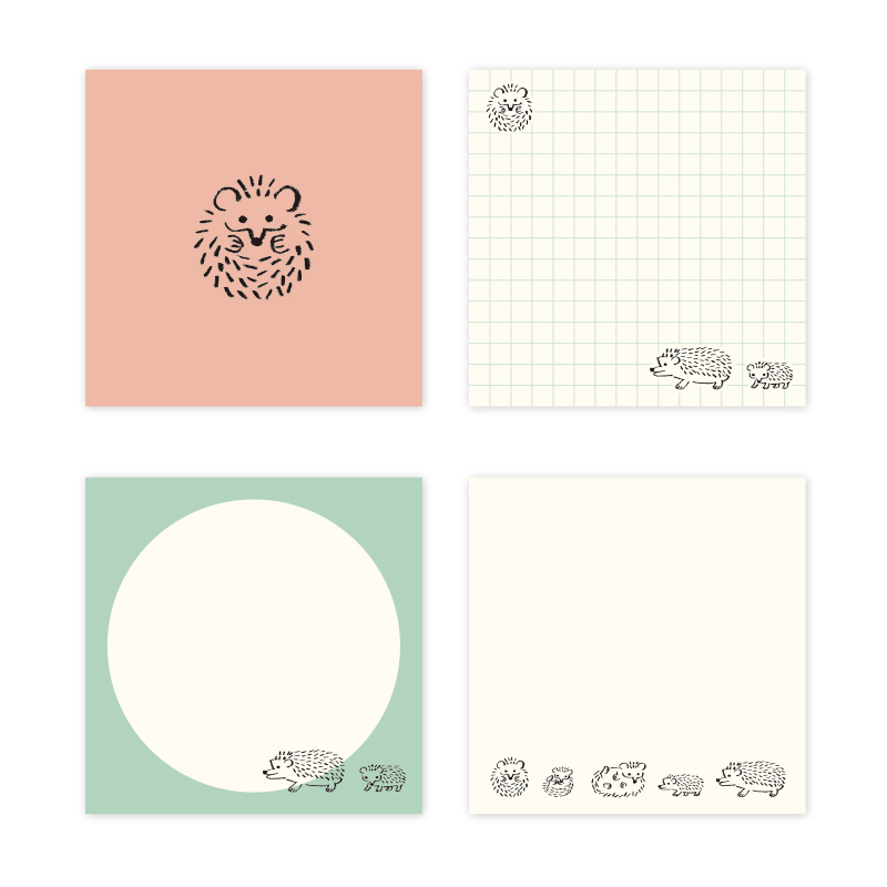 RYU-RYU Animal Parade Memo Pad - Hedgehog
