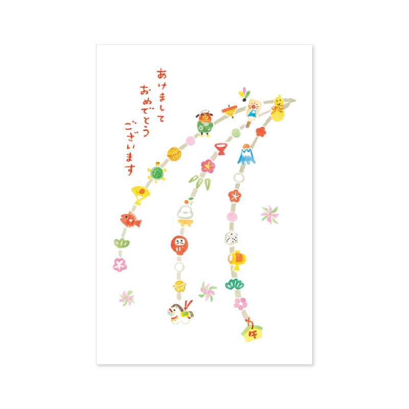 NY-2607：お年玉付き年賀ハガキ（同柄3枚入り）正月かざり〔OZ_S〕