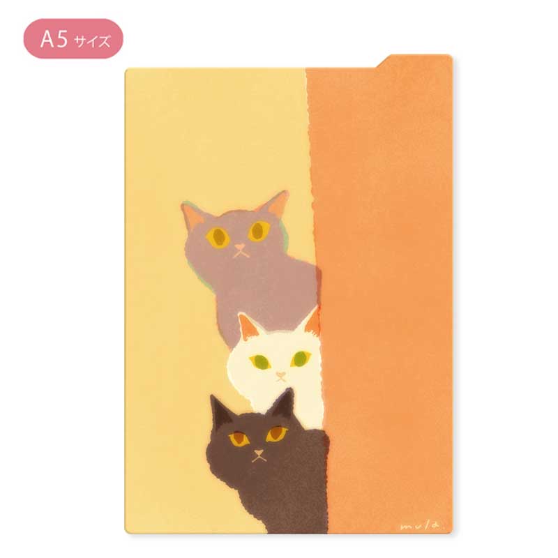 SSJ-2603：下じき A5サイズ ねこ・トリプルアイスクリーム〔OZ_S〕