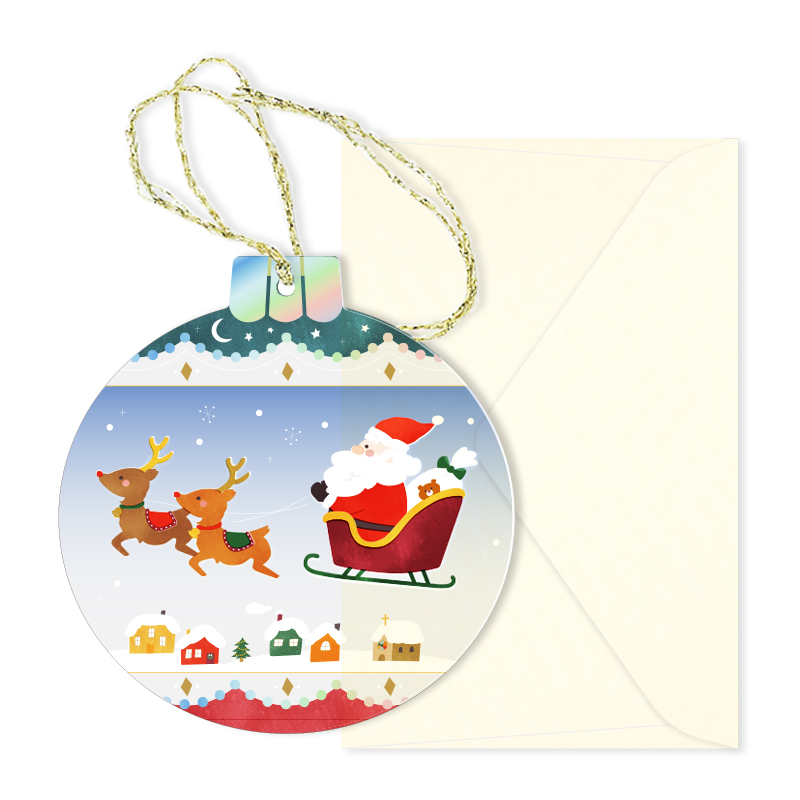 XTC-03：クリスマスタグカード サンタクロース〔OZ_S〕