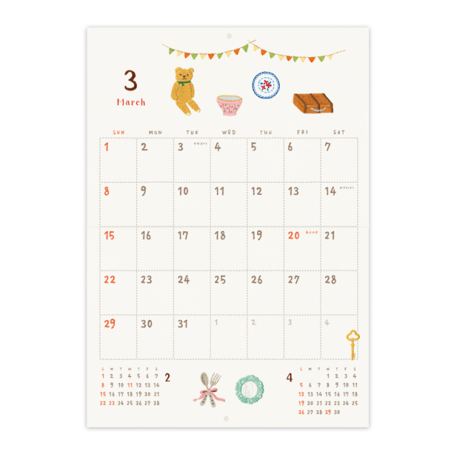 CK-2606：2026年度カレンダー ステッチカレンダー〔OZ_S〕