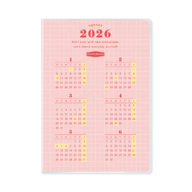 DSS-2605：2026年度 9月始まり スケジュール帳 B6サイズ 月曜始まり