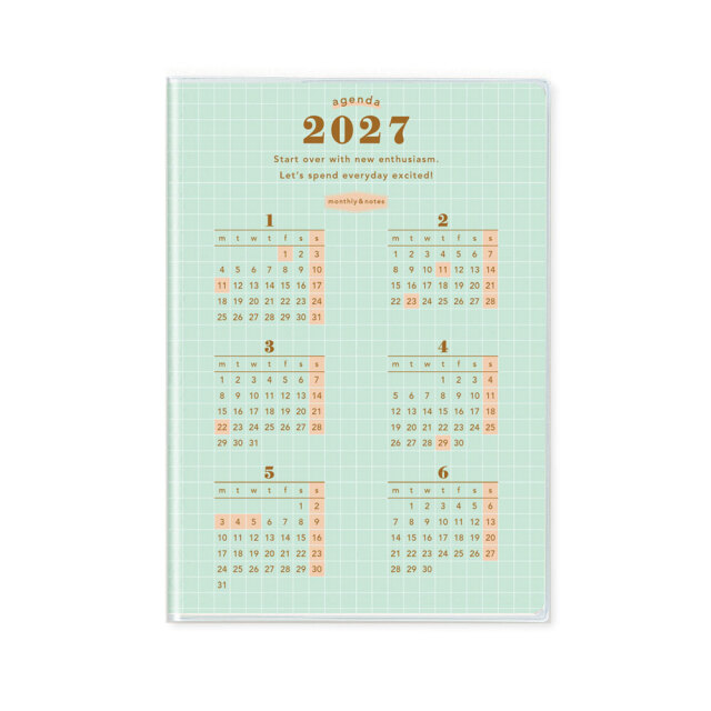 DSS-2702：2027年度版 9月始まり スケジュール帳 手帳 月曜始まり B6